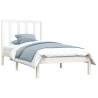 White Solid Wood Pine Bed Frame 90x190 cm - Hipomarket UK