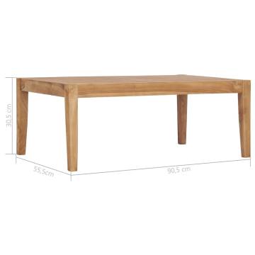 Solid Teak Wood Garden Table - 90.5x55.5x30.5 cm | HipoMarket