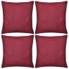 4 Burgundy Cotton Cushion Covers - 50 x 50 cm