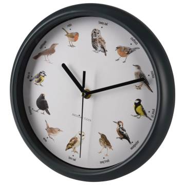 H&S Collection Wall Clock with Bird Sounds - 25 cm Elegance