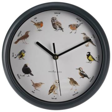 H&S Collection Wall Clock with Bird Sounds - 25 cm Elegance