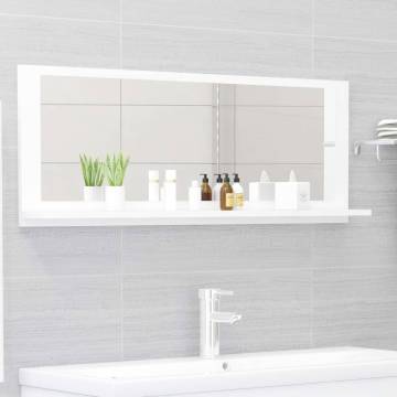 Contemporary White Bathroom Mirror - 100x10.5x37 cm