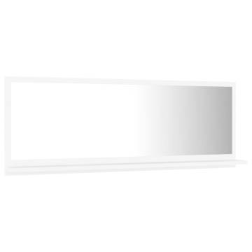 Contemporary White Bathroom Mirror - 100x10.5x37 cm