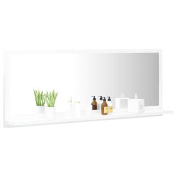 Contemporary White Bathroom Mirror - 100x10.5x37 cm