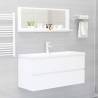 Contemporary White Bathroom Mirror - 100x10.5x37 cm