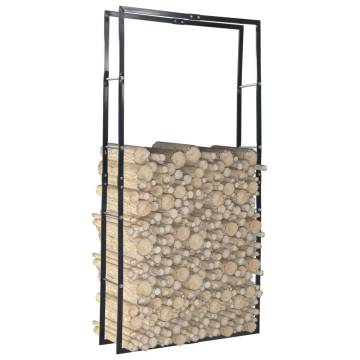 Firewood Rack Black 100x25x200 cm Steel - Durable Storage