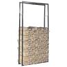 Firewood Rack Black 100x25x200 cm Steel - Durable Storage