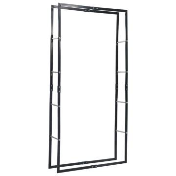 Firewood Rack Black 100x25x200 cm Steel - Durable Storage