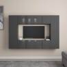 8 Piece TV Cabinet Set High Gloss Grey Engineered Wood Colour high gloss grey Size 60 x 30 x 30 cm Quantity in Package 1 