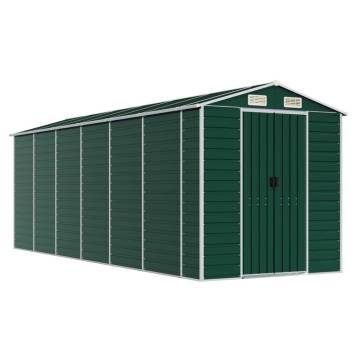 Garden Shed Green 191x555 cm - Durable Galvanised Steel