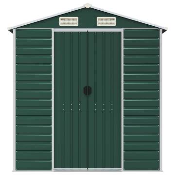 Garden Shed Green 191x555 cm - Durable Galvanised Steel