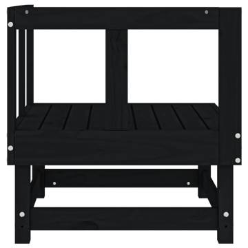 Garden Corner Sofas - 2 pcs Black Solid Wood Pine | Hipo Market