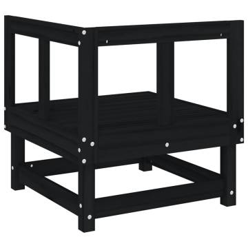 Garden Corner Sofas - 2 pcs Black Solid Wood Pine | Hipo Market