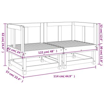 Garden Corner Sofas - 2 pcs Black Solid Wood Pine | Hipo Market