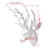 Wall Mounted Aluminium Deer’s Head Decoration - Silver 62 cm