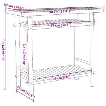 Bamboo Console Table 90x37x75 cm - Stylish & Practical