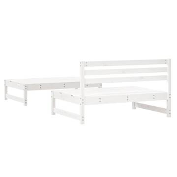 2 Piece Garden Lounge Set - White Solid Pine Wood