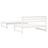 2 Piece Garden Lounge Set - White Solid Pine Wood