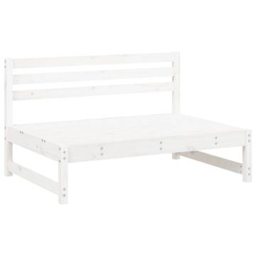 2 Piece Garden Lounge Set - White Solid Pine Wood