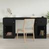 Elegant Black Engineered Wood Desk with Cabinet | Hipomarket