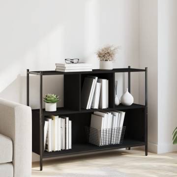 Stylish Black Bookcase - 102x28x77.5 cm Engineered Wood