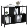 Stylish Black Bookcase - 102x28x77.5 cm Engineered Wood