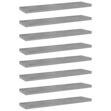 Concrete Grey Bookshelf Boards - 8 pcs | Hipo Market