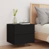 Wall-Mounted Bedside Cabinet with LED Lights in Black