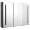 LED Bathroom Mirror Cabinet - Shining Grey 89x14x62 cm