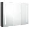 LED Bathroom Mirror Cabinet - Shining Grey 89x14x62 cm