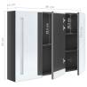 LED Bathroom Mirror Cabinet - Shining Grey 89x14x62 cm