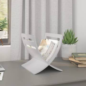 Wooden Magazine Rack - Floor Standing White | HipoMarket