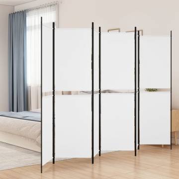 6-Panel Room Divider White | 300x200 cm Fabric - Hipomarket