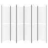 6-Panel Room Divider White | 300x200 cm Fabric - Hipomarket