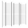 6-Panel Room Divider White | 300x200 cm Fabric - Hipomarket