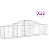 Arched Gabion Baskets 13 pcs - Galvanised Iron Garden Barriers