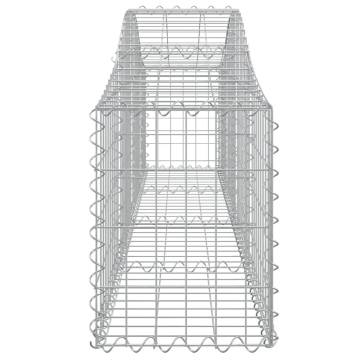 Arched Gabion Baskets 13 pcs - Galvanised Iron Garden Barriers