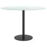 Elegant 60x0.8 cm White Tempered Glass Table Top with Marble Design