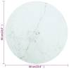 Elegant 60x0.8 cm White Tempered Glass Table Top with Marble Design