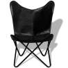 Butterfly Chair Black Real Leather - Stylish Ergonomic Design