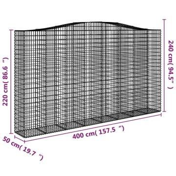 Arched Gabion Baskets - 2 pcs, 400x50x220/240 cm | Hipo Market