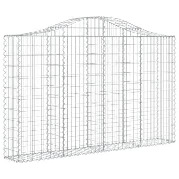 Arched Gabion Baskets - 7 Pcs Galvanised Iron Garden Barrier