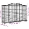 Arched Gabion Baskets - 7 Pcs Galvanised Iron Garden Barrier