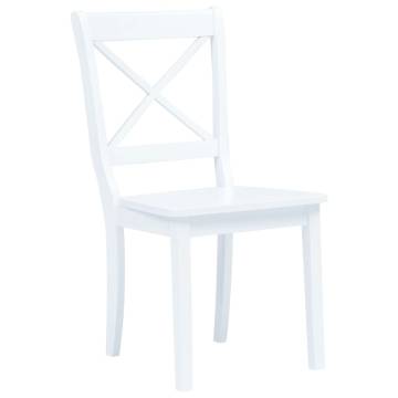 5 Piece Dining Set - Solid Rubber Wood in White