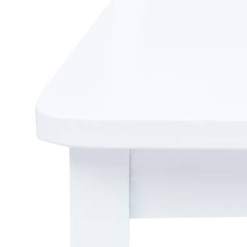 5 Piece Dining Set - Solid Rubber Wood in White