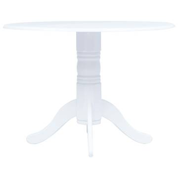 5 Piece Dining Set - Solid Rubber Wood in White