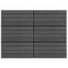 Decking Tiles 6 pcs WPC 60x30 cm 1.08 m² Black Colour black Number of 1 