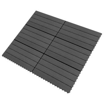 Decking Tiles 6 pcs WPC 60x30 cm - 1.08 m² Black