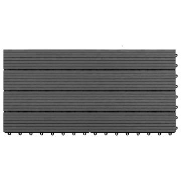 Decking Tiles 6 pcs WPC 60x30 cm - 1.08 m² Black