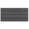 Decking Tiles 6 pcs WPC 60x30 cm - 1.08 m² Black